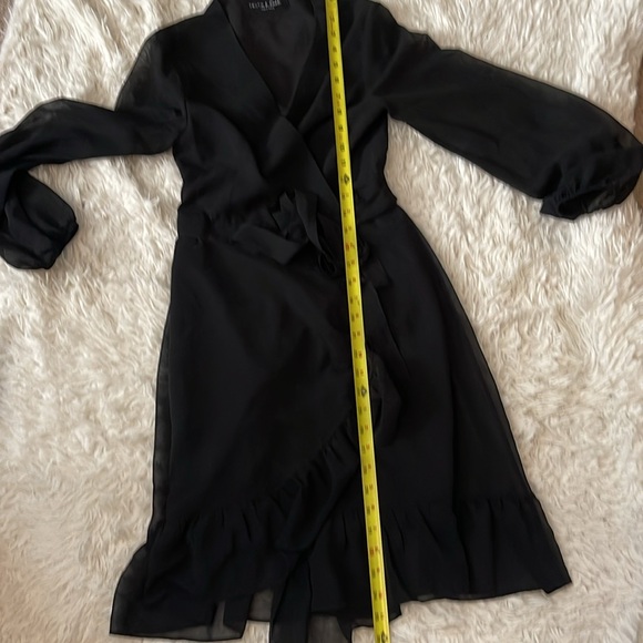 Truth and Fable black dress with sheer long sleeves - Picture 5 of 5